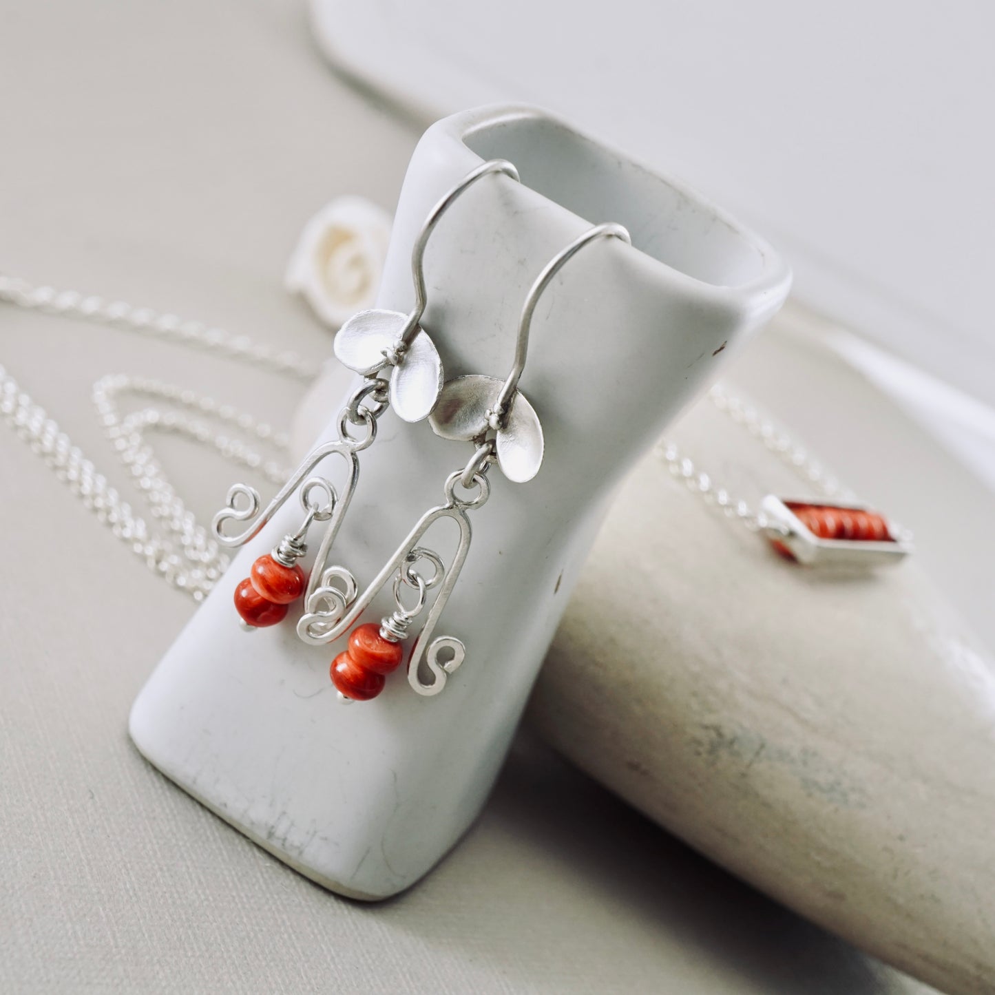 Spiny Oyster Ladybug Earrings