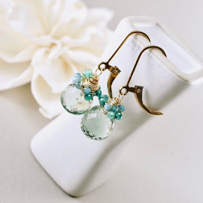 Green Amethyst Nested Earrings