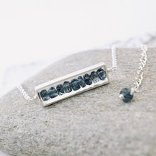 Load image into Gallery viewer, TN Royal Blue Kyanite Long Bar Necklace (Sterling Silver)