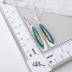 RH - Dragonfly Tapered Double Drop Earrings (Golden & Turquoise)