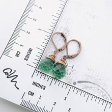 Load image into Gallery viewer, TN Lime Green Quartz Drop Earrings (Copper)