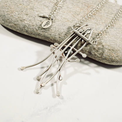 Whimsical Trellis Coral Necklace