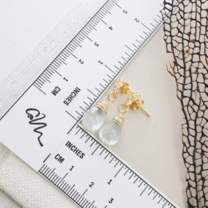 TN Petite Aquamarine Flower Earrings (Vermeil)