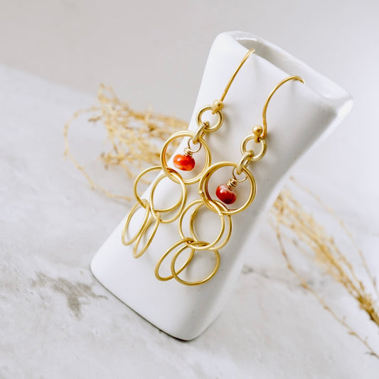 Spiny Oyster Bauble Hoop Earrings
