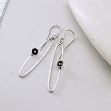 Load image into Gallery viewer, AM – Pod &amp; Dot Elongated Loop Earrings (SS)