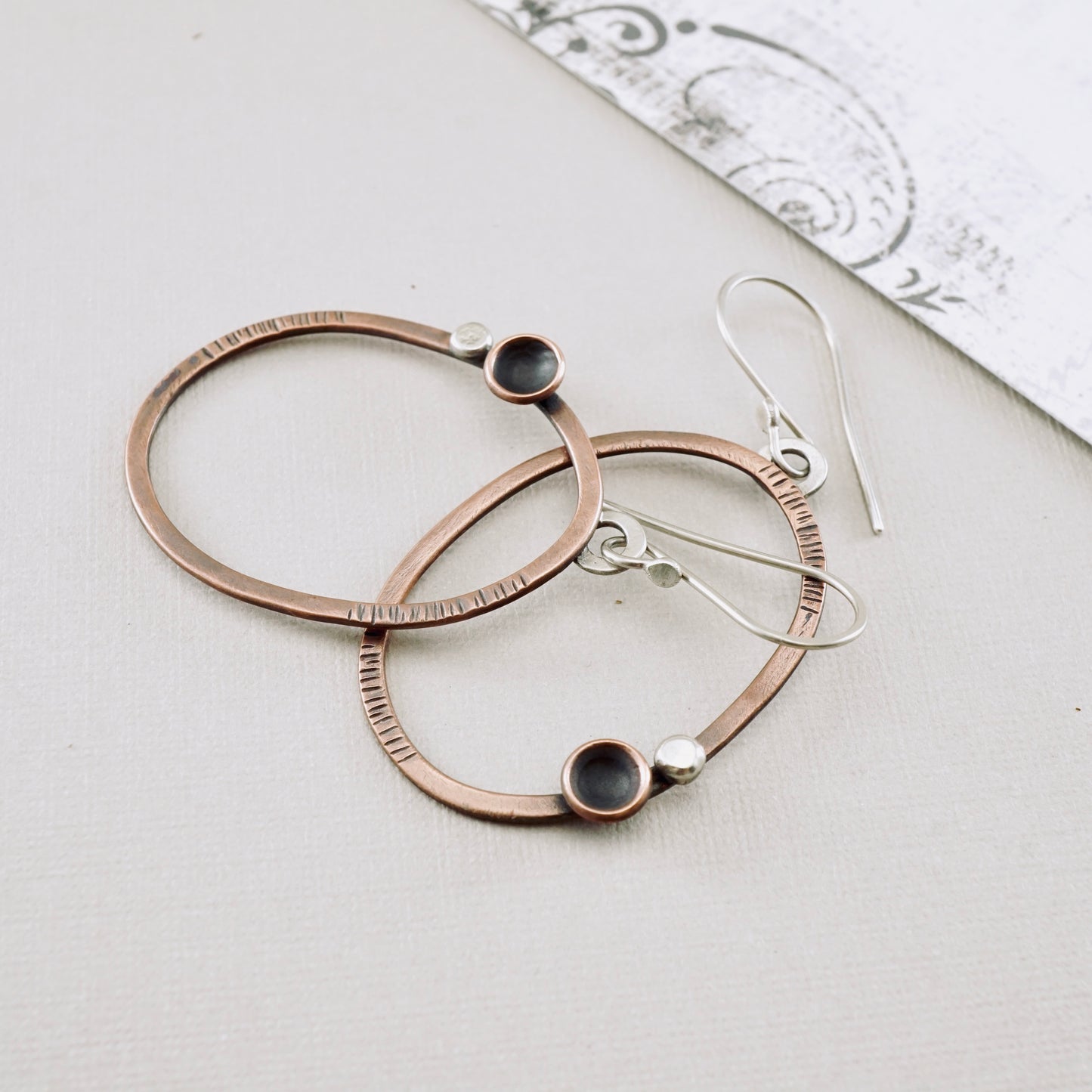 Copper Pod Loop Earrings
