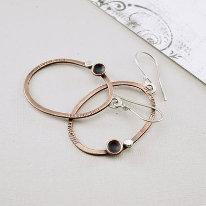 Copper Pod Loop Earrings