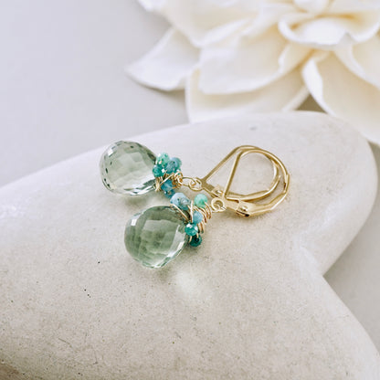 Green Amethyst Nested Earrings
