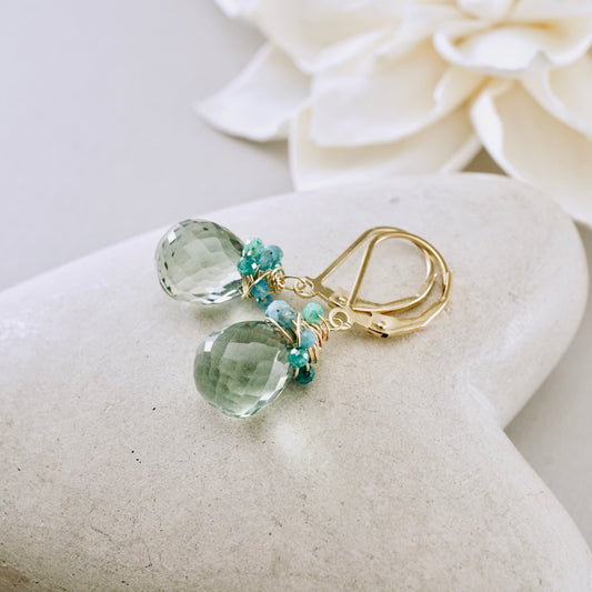 Green Amethyst Nested Earrings
