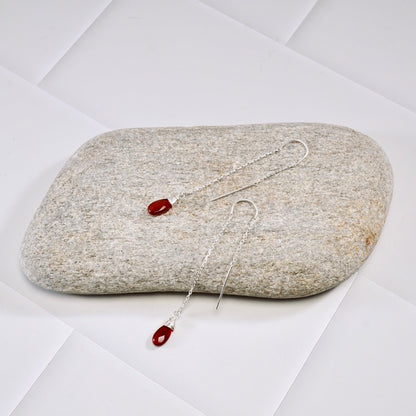 Carnelian U-Threader Drop Earrings