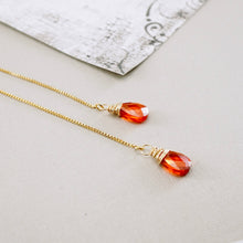Load image into Gallery viewer, TN Orange CZ Threader Earrings (GF)