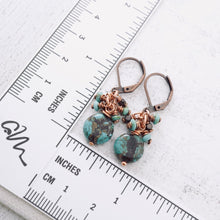 Load image into Gallery viewer, TN Aqua Terra &amp; Turquoise Cluster Earrings (Copper)