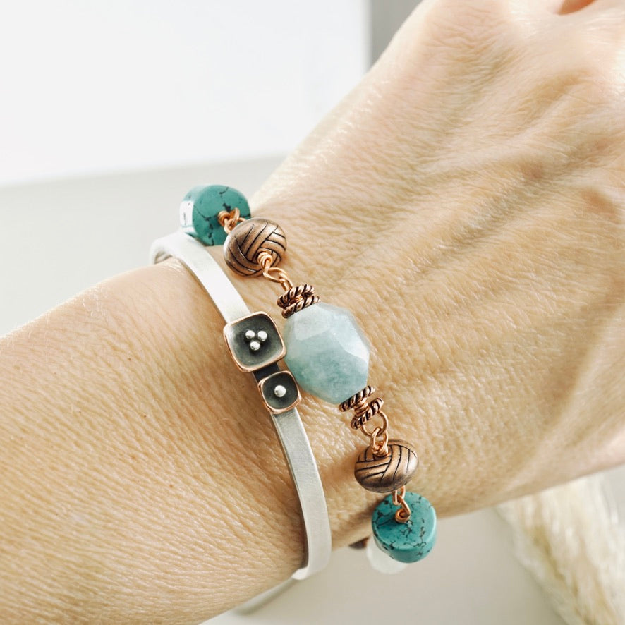 Amazonite & Turquoise Copper Bracelet