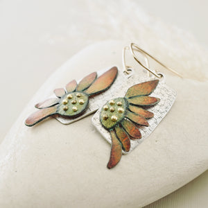 RH - Terracotta & Sage Coneflower Earrings (SS-GF) CUSTOM ORDER