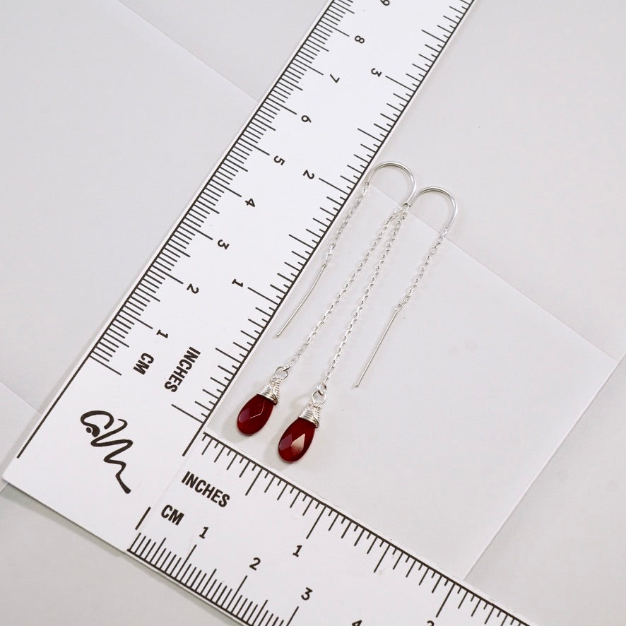 Carnelian U-Threader Drop Earrings