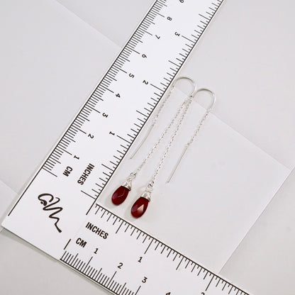 Carnelian U-Threader Drop Earrings