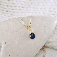 Load image into Gallery viewer, TN Petite Blue Sapphire Pendant (Gold-filled)