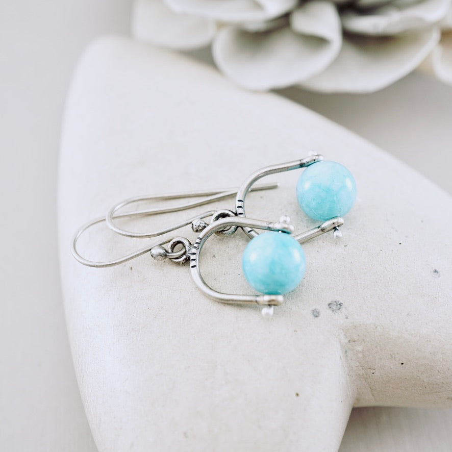 Petite Swings Amazonite Earrings
