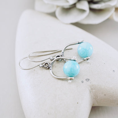 Petite Swings Amazonite Earrings