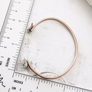 Stackable - Copper Blossom Reverse Cuff Bracelet - MEDIUM