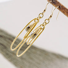Load image into Gallery viewer, TN Elongated Oval Hoops and Smoky Quartz Earrings (Gold-filled)