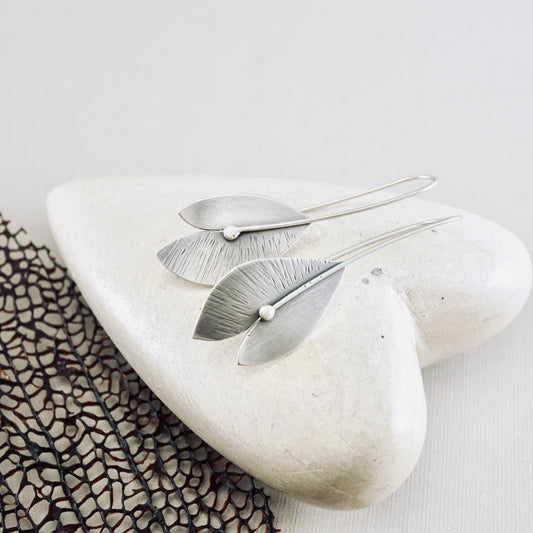Peace Lily Textured Earrings