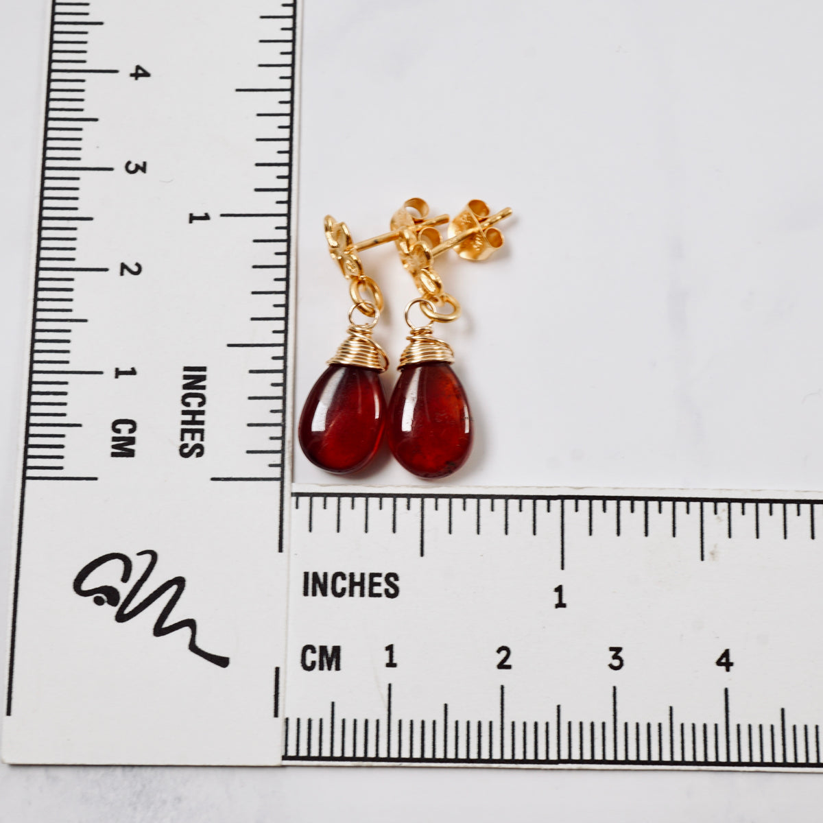 Petite Flower Post Garnet Earrings