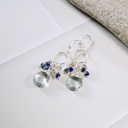 Moss Aquamarine Petite Chandelier Earrings