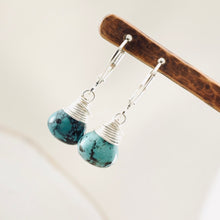 Load image into Gallery viewer, TN Petite Turquoise Drop Earrings (Sterling Silver)