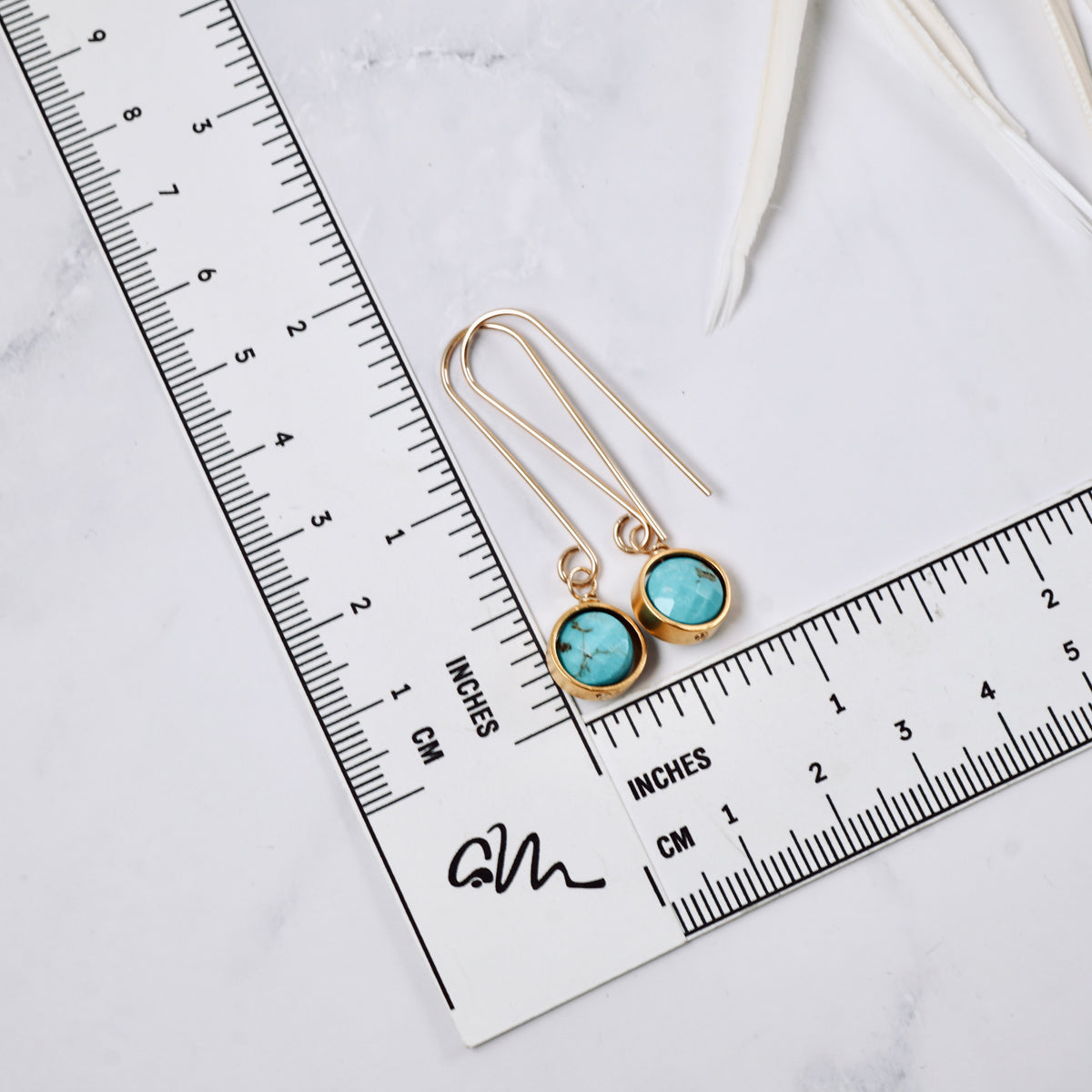 Turquoise Orbit Long Drop Earrings