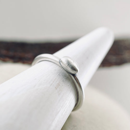 Stackable - Oval Pebble Ring (Sterling)