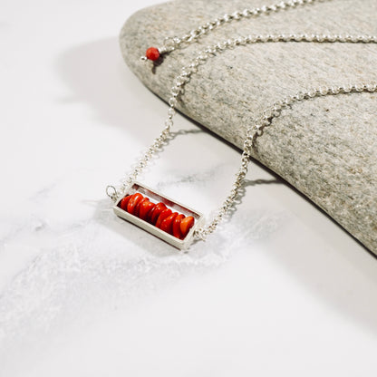 Coral Petite Bar Necklace