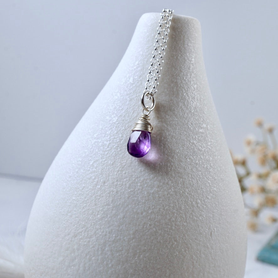 Petite Amethyst Drop Pendant