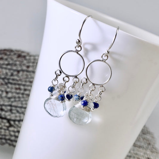 Moss Aquamarine Petite Chandelier Earrings