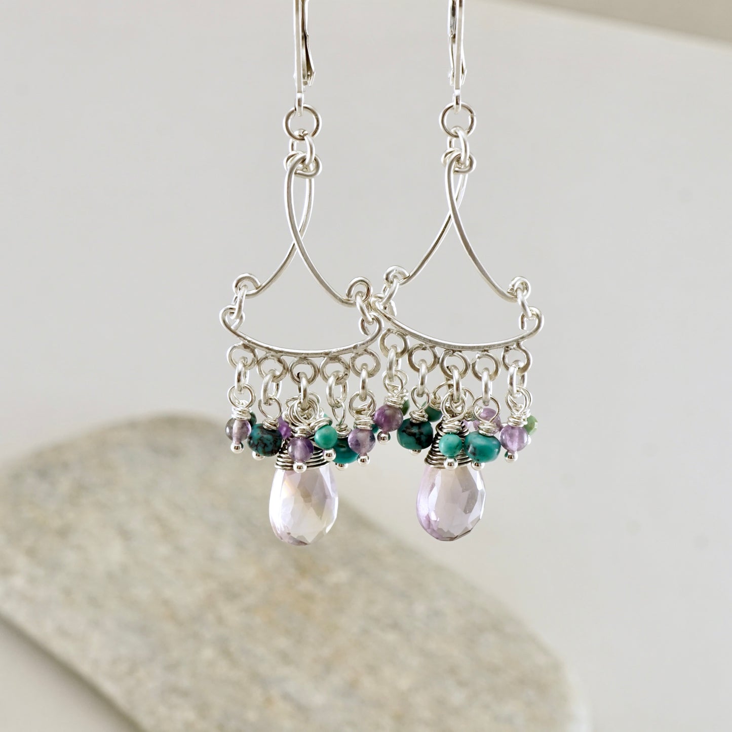 Ametrine Bouquet Chandelier Earrings