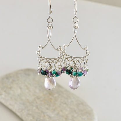 Ametrine Bouquet Chandelier Earrings