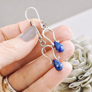 Petite Swings - Lapis Drop Earrings (Sterling Silver)