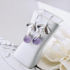 TN Petite Amethyst Ladybug Earrings (Sterling)