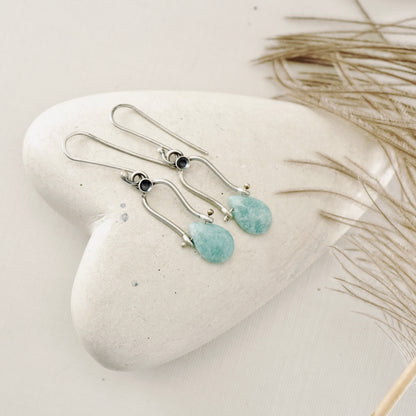 Petite Swings Amazonite Earrings