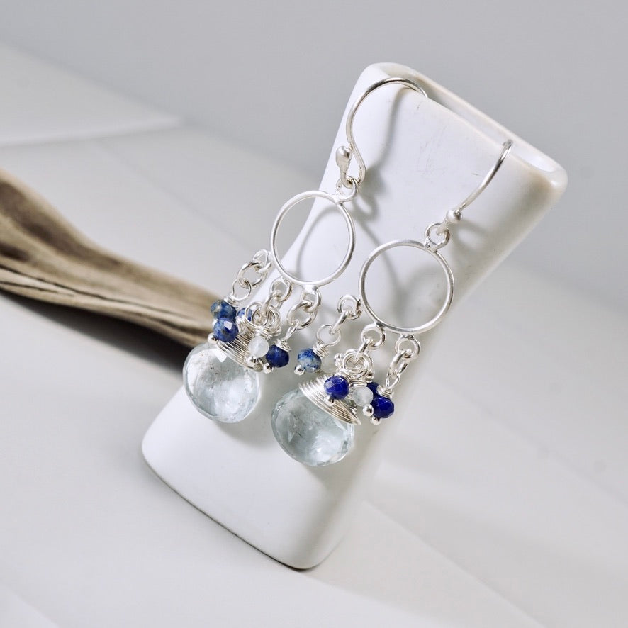 Moss Aquamarine Petite Chandelier Earrings