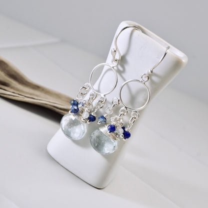Moss Aquamarine Petite Chandelier Earrings