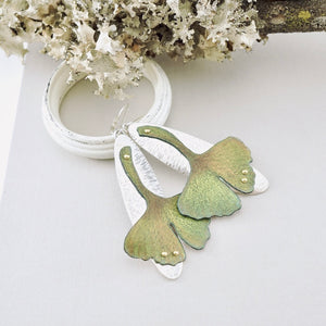 RH - Gingko Oval Drop Earrings (Olive & Umber)