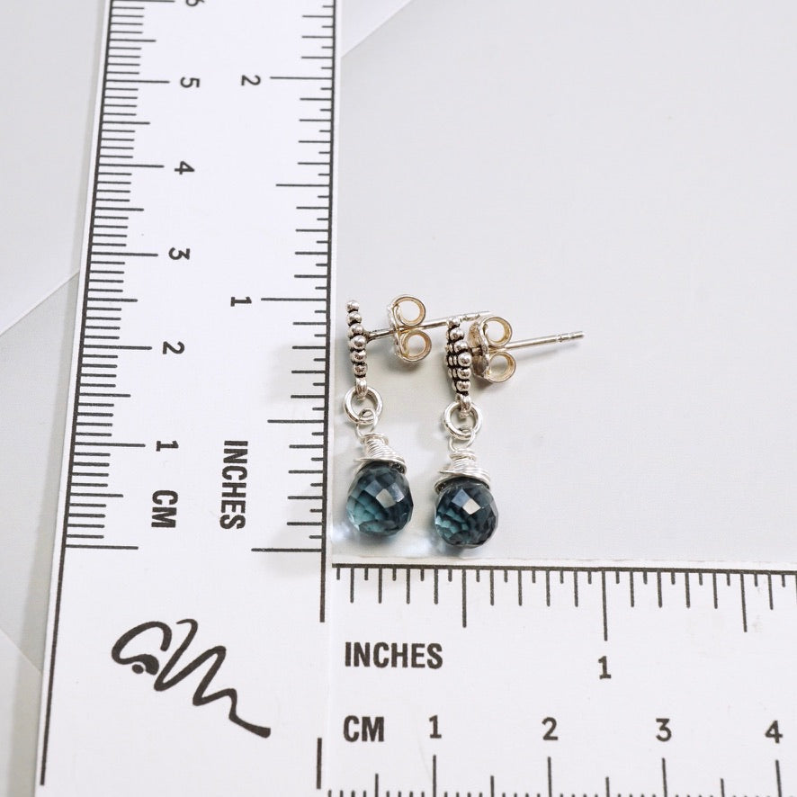 London Blue Topaz Drop Stud Earrings