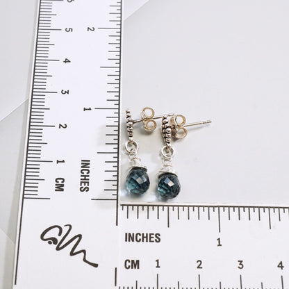London Blue Topaz Drop Stud Earrings