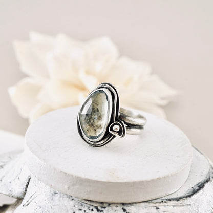 Moss Aquamarine Ring (size 6.5)