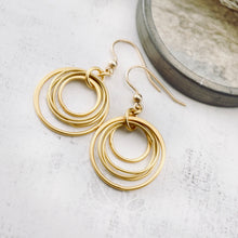 Load image into Gallery viewer, TN Multiple Round Hoop Earrings (Gold-filled)