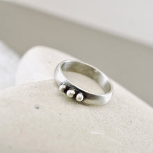 Load image into Gallery viewer, Stackable - Half Round 3 Bead Ring (Sterling - 6.5)