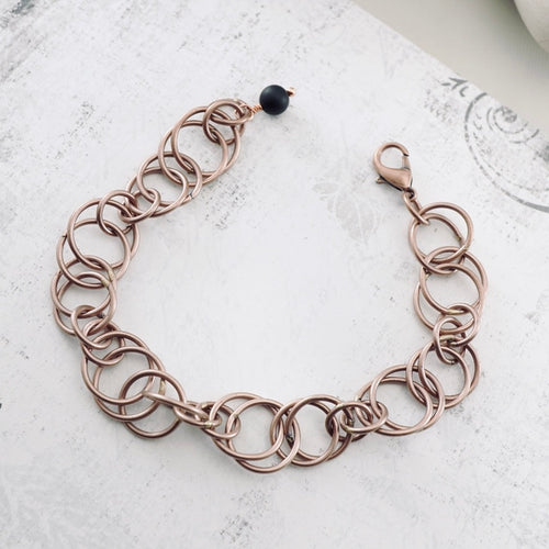 TN Copper Interlocking Round Link Bracelet (Copper)