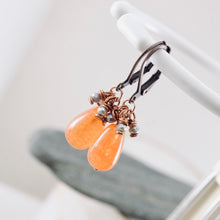 Load image into Gallery viewer, TN Carnelian Agate Cluster Earrings (Copper)