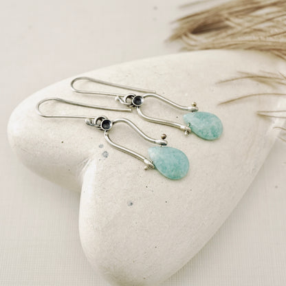 Petite Swings Amazonite Earrings